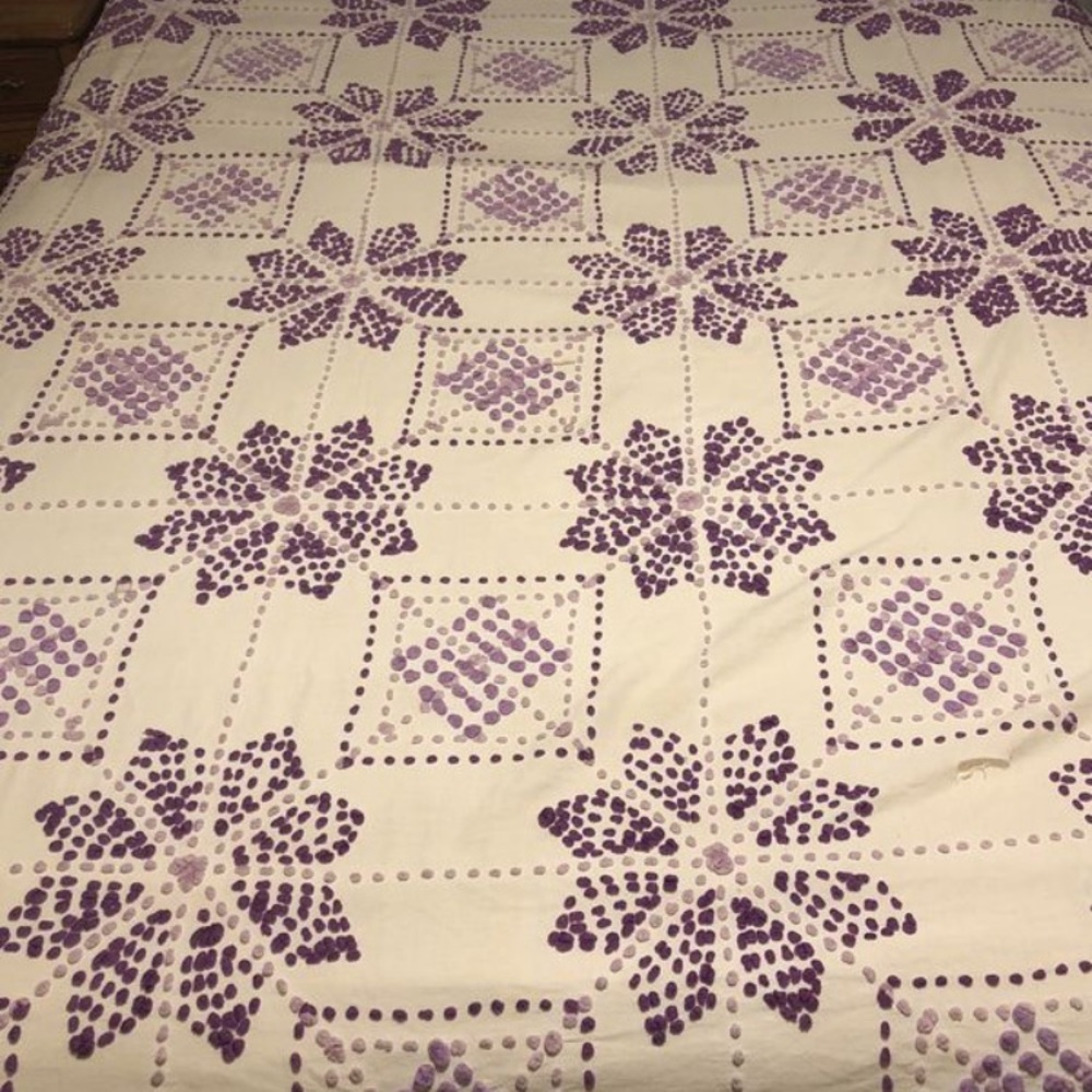 Vintage Hand Embroidered Tapestry Sheet - King